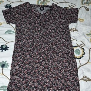 Bobeau Black and Pink Floral Top